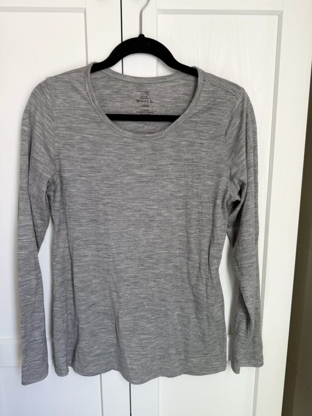 Woolx Merino Wool Washable Gray Size Large Long Sleeve Natural Fiber shirt